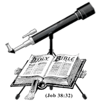 a bible with a telescope and a book on a stand