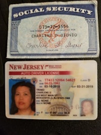 a social security card and a new jersey driver's license
