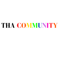 the word community in rainbow colors on a black background