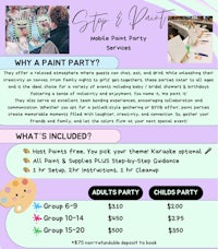 a flyer for a paint party