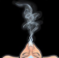 an illustration of a person with smoke coming out of his mouth