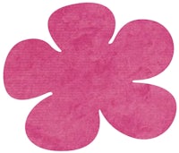 a pink flower cut out on a white background