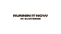 a black background with the words runnin it now