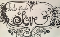 a drawing of a heart with the words just love