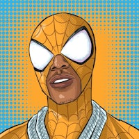 a spider man in a pop art style