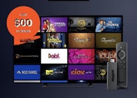 the amazon fire tv box has a banner with the word free