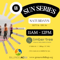 a flyer for the sun series at the lumber tree studio