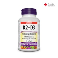 vitamin k2 - d3 1000mg - webber naturals