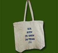 a tote bag that says big deck is back in punn