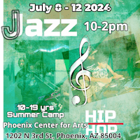 a flyer for a jazz camp in phoenix, arizona
