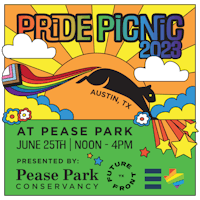 a poster for the pride picnic in austin, texas