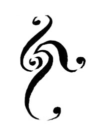 a black and white drawing of the letter s