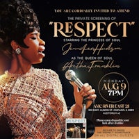 a flyer for respect featuring a woman holding a microphone