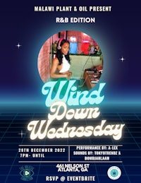 a flyer for wind down wednesday