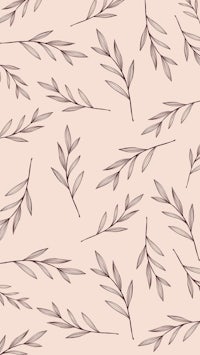 a seamless pattern of leaves on a beige background