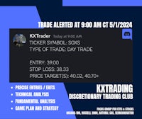 a trade alert for a trade on kyttrading