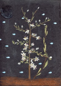 a drawing of a tree with flowers on it