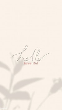 a handwritten hello on a beige background