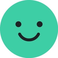 a smiley face icon in a green circle
