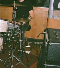 a man playing drums