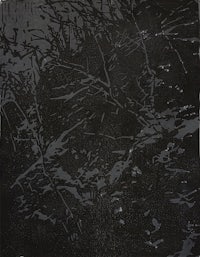 a black and white painting of a tree