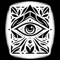 a black and white image of an all seeing eye