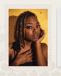a photo of a woman with dreadlocks and a beehive