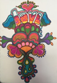 a coloring page with the word love on it