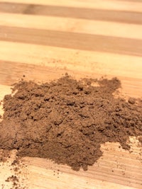 cocoa powder on a wooden table