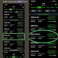 a screenshot of a trading app on an iphone