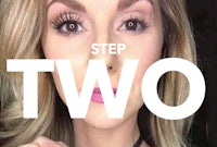a woman is posing for a photo with the words step two