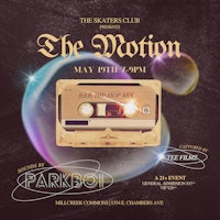 a poster for the skaters club's the motion