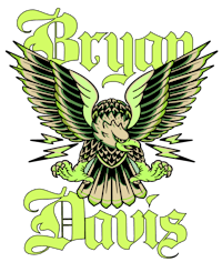 a green eagle with the words bryan davis on it