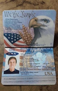 a usa id card with an eagle on it