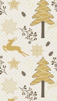 a christmas pattern with deer and trees on a beige background