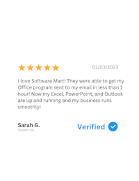 a customer review for software mart