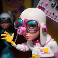 an action figure of a girl in a space suit