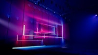 an image of a stage with neon lights on it
