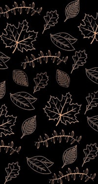a gold leaf pattern on a black background