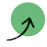 a green circle with an arrow pointing up