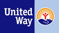 united way logo on a blue background