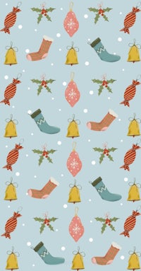 a christmas pattern with stockings and bells