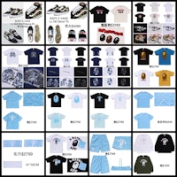 a collage of various t - shirts and shoes