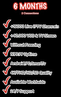 6 months of live iptv channels