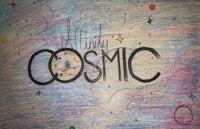 a drawing with the word cosmic written on it
