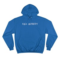 a blue hoodie with the word fuck humpy on it