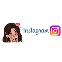 an instagram sticker with a girl holding a heart