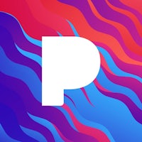 the letter p on a colorful background