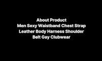 a black background with the words about product men sexy wristband chest men sexy body shoulder belt gay clubwear