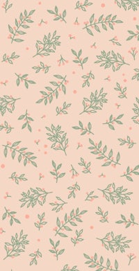a floral pattern with leaves on a pink background